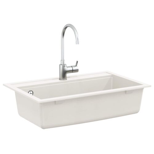 vidaXL Évier Blanc 795 x 505 mm 80% Quartz et 20% Résine