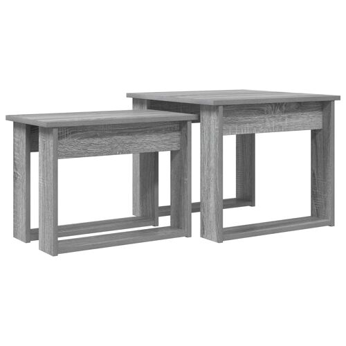 vidaXL Ensemble de tables basses 2 pcs Gris Sonoma Bois d'ingénierie