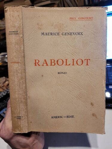 Raboliot ... Maurice Genevoix .. Papier Pur Lin