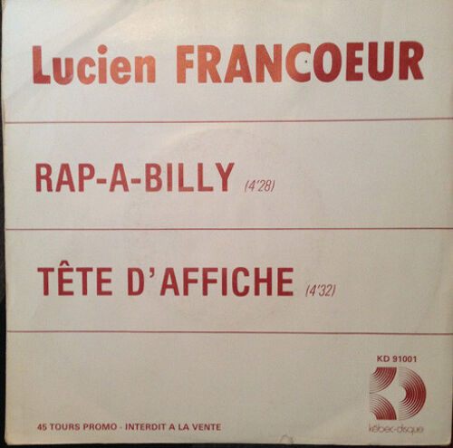Lucien Franc?ur "Rap-A-Billy" (45t)