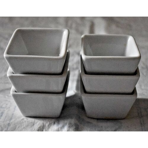 6 Ramequins En Porcelaine Blanche