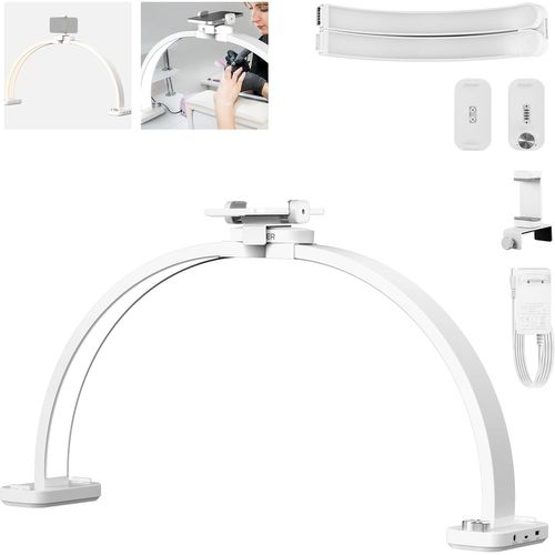 NEEWER Basic HM01-D29 Éclairage LED Pliable 40W, 3400lux/0,5m IRC95, Arche Demi-Lune, USB, Support Téléphone, pour Table, Tech, Ongles, Manucure, Maquillage, Beauté, Tatouage, Plan Vue Dessus