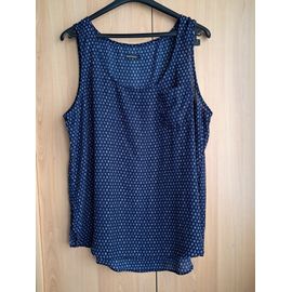 Débardeur Taille 48 Bleu Motif In Extenso