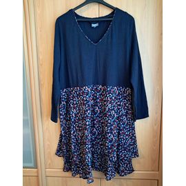 Robe Neuve Taille 50 Bleu Floral Bleu Bonheur