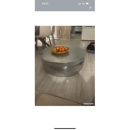 TABLE NOMADE MAISON DU MONDE METAL MARTELE