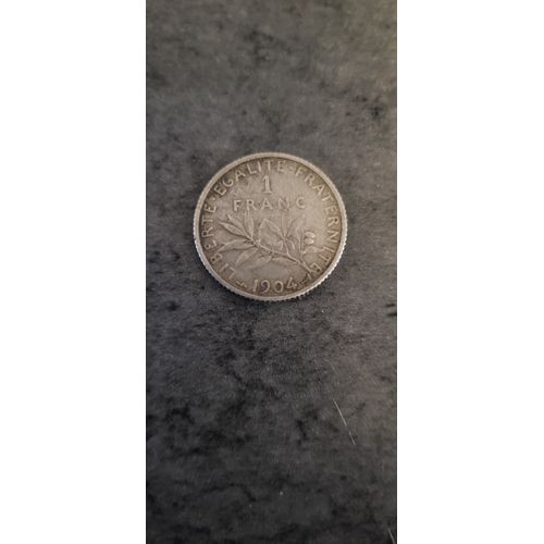 Piece 1 Franc 1904 Argent Semeuse Bon État