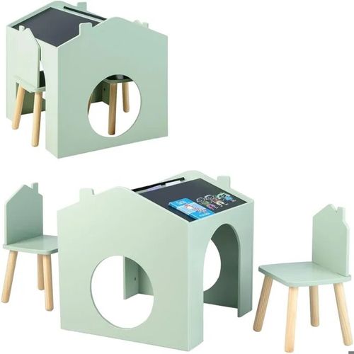 Maison D'activités Multifonction - Ginger Home - Table Avec 2 Chaises - Tableau Noir - Design Montessori