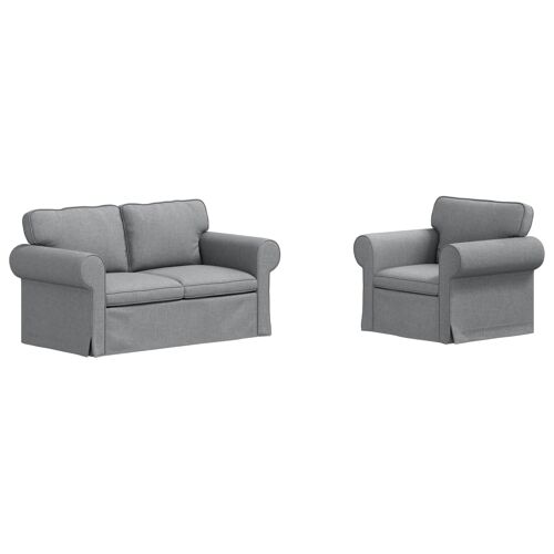 vidaXL Canapé 2 pcs Gris clair Mét¿¿