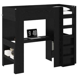 vidaXL Cadre de lit superposé avec bureau Chêne noir 100 x 200 cm