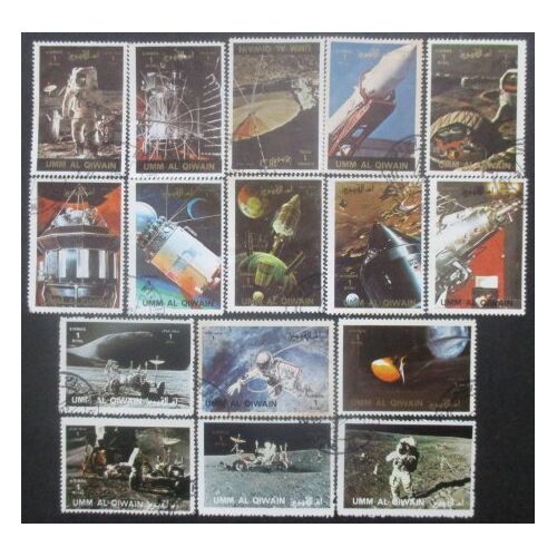Umm Al Qiwain 16 Timbres Espace Oblitérés Grand Format