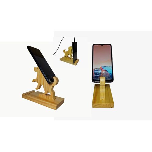 🐶 Support de téléphone en bois avec figurine chien pas cher et marrant pour téléphone, smartphone, tablette Android, iPhone – support de téléphone artisanal bas prix à partir de 12,90 euros