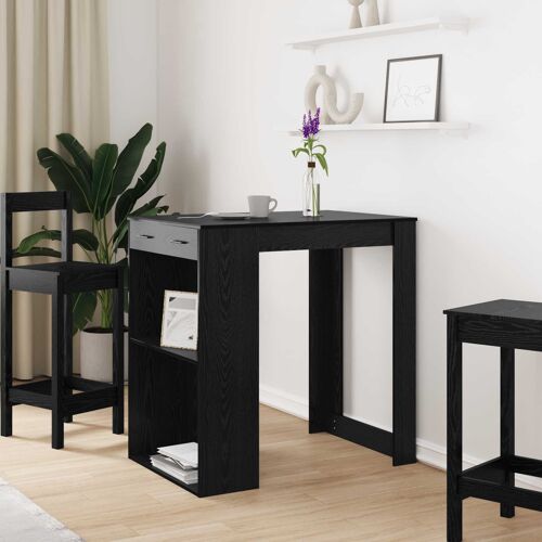 Vidaxl Table De Bar Chêne Noir 102 X 70 X 103,5 Cm Bois D'ingénierie