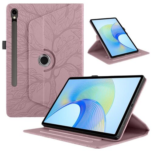 Étui en cuir intelligent rotatif Tree Life embossé pour Samsung Galaxy Tab S10 FE+, Or rose