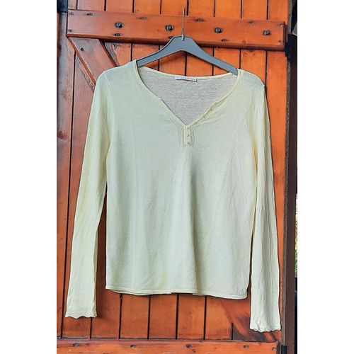 Pull Fin Jaune Paille Camaïeu, Taille 40