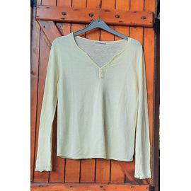 Pull Fin Jaune Paille Camaïeu, Taille 40