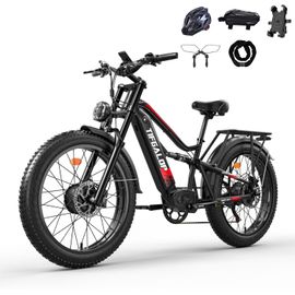 Vélo Électrique - Tifgalop Es7pro-B - Vtt 26" - 1500w - Batterie 52v21ah 40-90km - Moteur Double 7v - Porte-Bagages - Noir