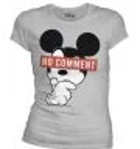 Disney - Mickey No Comment Grey Woment T-Shirt L