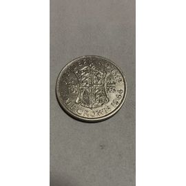 1 Pièce 1/2 Crown Georges Vi 1944 En Argent 500%O État  Parfait  23 Grammes 