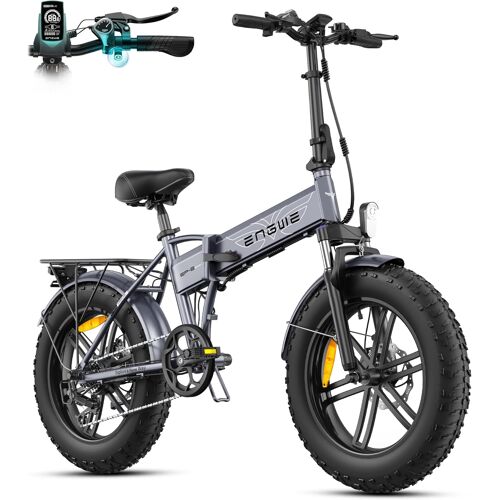 Engwe Ep-2 Boost - Vélo Électrique Pliable 20" - 48v 13ah - Autonomie 100km - Avec Amortisseur Avant - Vtc Fat Bike - Gris