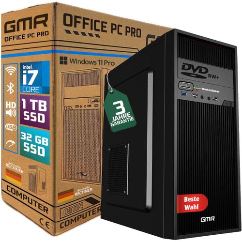 PC ultra-performant Intel i7 - Calculatrice rapide et ordinateur pour le bureau - 32 Go de RAM DDR4 - SSD de 2 To - Graveur DVD - USB 3.0 - Wi-Fi, Bluetooth 5 - Windows 11 Professionnel PRIX CHOC!