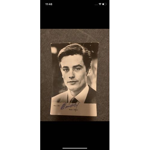 Carte Postale Acteur Alain Delon Autographe Original