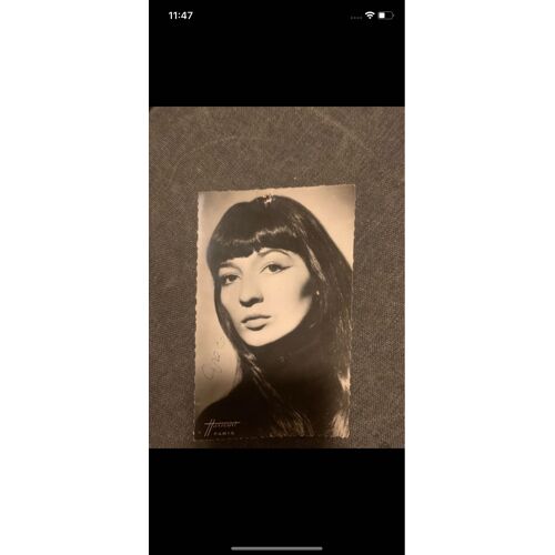 Carte Postale Chanteuse Juliette Greco Autographe Original 