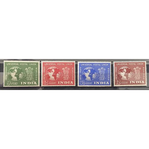 Lot De 4 Timbres Neufs** Upu Inde 1949