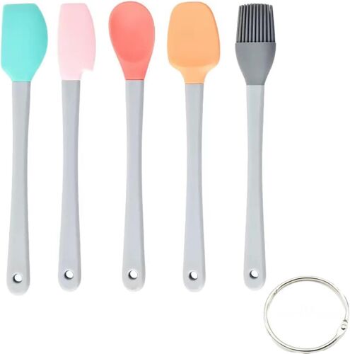 Petites Spatules De Cuisine, Mini Spatules En Silicone, Raclettes En Caoutchouc Résistant À La Chaleur, Idéales Pour La Pâtisserie Et La Confection De Biscuits, Avec Manche En Plastique, Colorées.
