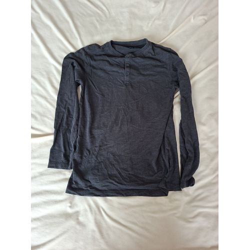 T-Shirt Garçon Manche Longue Gris Chiné, Taille Xs, Marque Kiabi, En Très Bon État