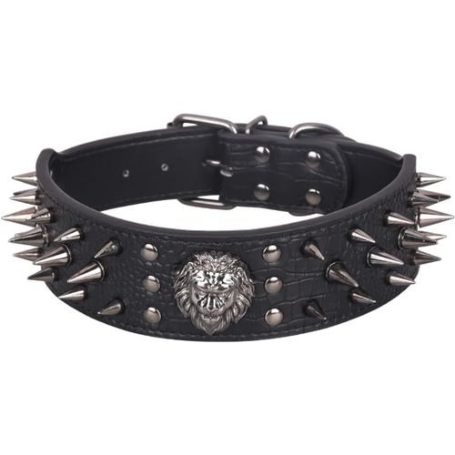 Jgd-Collier Pour Chien Rivet, Overhead Rivets Moyen Grand Collier Pour Animaux De Compagnie, Collier De Chien Clouté Pour Chiens De Taille Moyenne À Grande