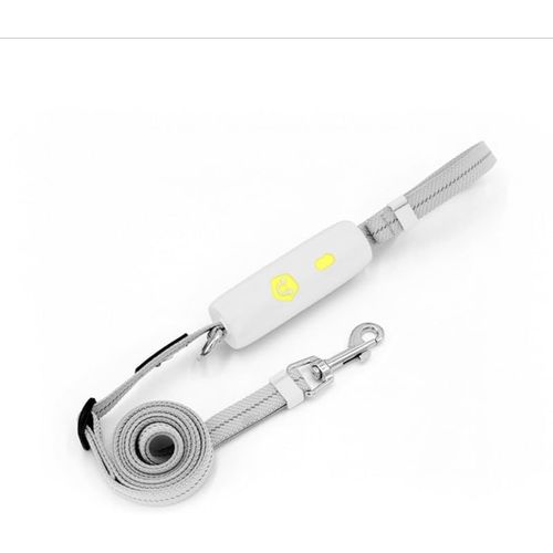 Jgd-¿ Accessoire Réglable 95-160 Cm Pour Chien, Idéal Chiot Et Collier Attache, Poignée Ergonomique, Corde Élastique Réfléchissante, Robuste Et Innovant, Couleur Blanc