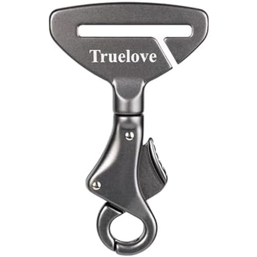 Jgd-Truelove Boucle De Chien Voiture Modèle Actualisé Boucle De Ceinture Securite Chien Voiture Aluminium Aérospatial Robustesse Boucle De Harnais Chien Voiture Chien Voyageant En Voiture Gris