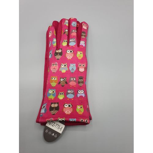 1 Paire De Gants Fushia Tactile A Motif Femme By Oceane Taille Unique
