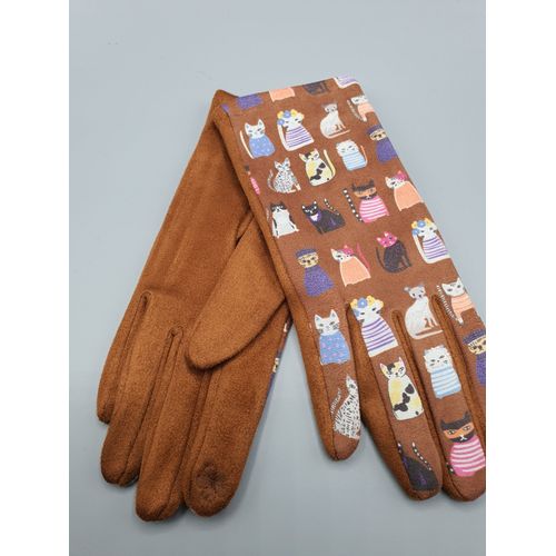 1 Paire De Gants Marron A Motif Tactile Femme By Oceane Taille Unique