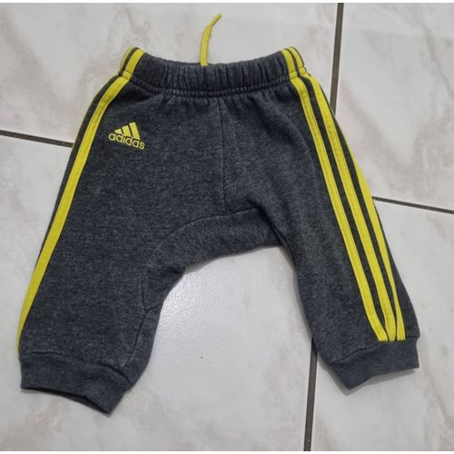 Bas De Jogging Adidas Gris Et Jaune Taille 3/6mois