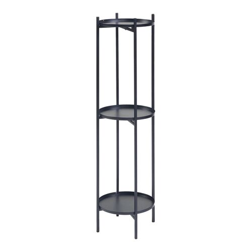 Support De Plantes À 3 Niveaux 94 X 25 Cm Métal Noir Helloshop26 03_0010714