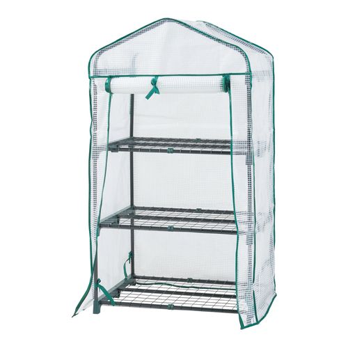 Serre De Jardin À 3 Niveaux 125 X 69 X 49 Cm Blanc Helloshop26 03_0010539