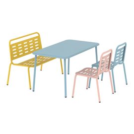 Ensemble De 4 Meubles Pour Enfants Bleu Jaune Rose Helloshop26 03_0009401