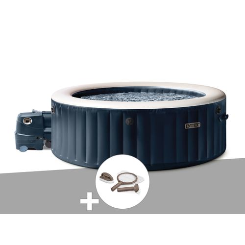 Kit spa gonflable Intex PureSpa Blue Navy rond Bulles 6 places + Kit d'entretien