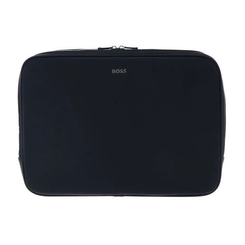 HUGO BOSS Housse pour ordinateur portable bleu foncé pour femme et homme - Classic Grained Laptop Sleeve Navy 327707