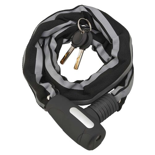 Câble Antivol Acier Avec Tête De Verrou En Fer Et Gaine En Polyester Noir