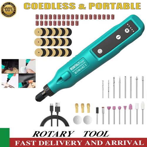 Mini-Outil Rotatif Sans Fil - 80 Accessoires Kit Mini-Meuleuse Électrique Polyvalente, Rechargeable Par Usb Avec Lampe Pour Graver, Meuler, Polir, Couper, Poncer, Bricoler
