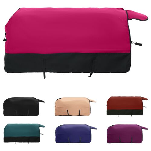Vidaxl Couverture Équine Rose Et Noir 105 Cm Polyester
