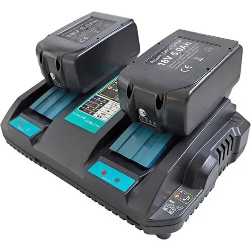 Kit Batterie et Chargeur - PNI - DCH218 - 2 Batteries 18 V 5 Ah - Chargeur Double USB - Lithium-ion