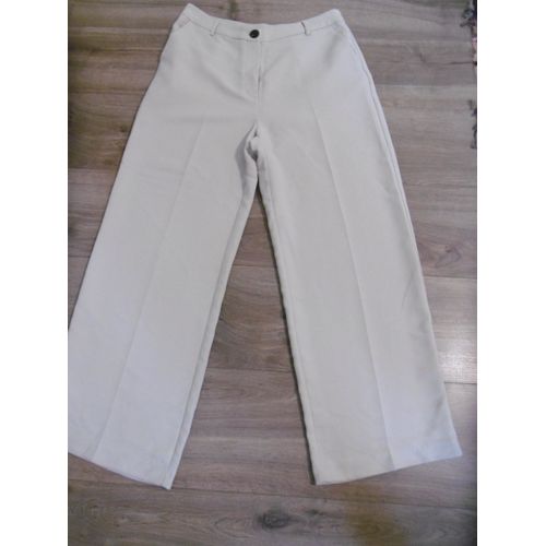 Primark Pantalon Large Beige Clair T 42