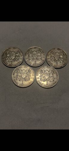 5 Pièces De 1 Shilling Kenya Ancien