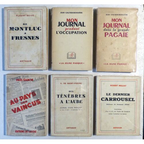 Lot De 23 Ouvrages Et Revues Sur La France Pendant La Deuxième Guerre Mondiale - Jean Galtier-Boissière Mon Journal, Henri Amouroux Etc. (Occupation, Pétain, Résistance, Libération, Gestapo, Barbie)
