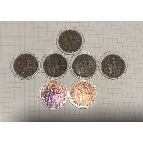 7 Pièces 5 Centimes Daniel Dupuis 