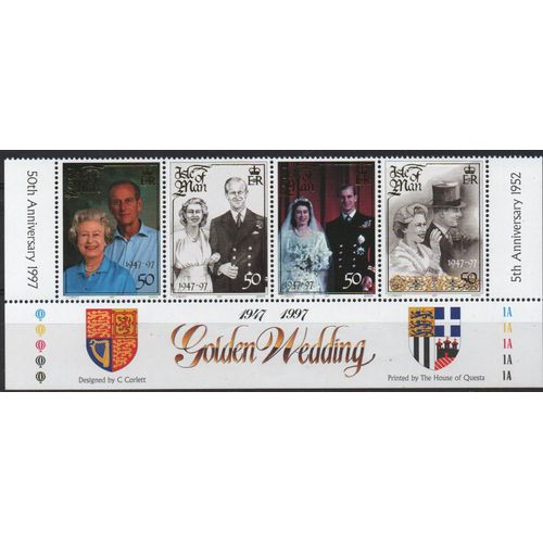 Ile De Man Timbre Mariage Royal 1947-1997
