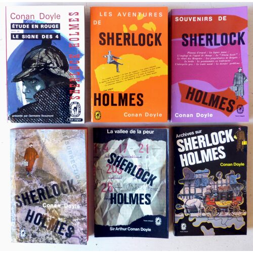 Lot De 10 Volumes Du Cycle Sherlock Holmes Par Arthur Conan Doyle, John Dickson Carr, Michael Hardwick -Le Livre De Poche Policier N°885/886-1070/1071-1238/1239-1322/1323-1433-1546-1630-2019-2423-3896